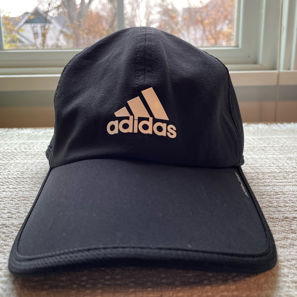 Adidas black aeroready hat.